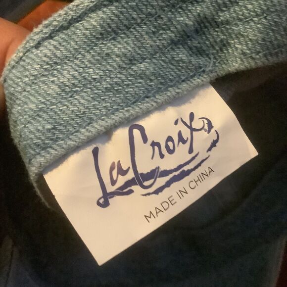 La Croix Denim Hat Yellow Can Logo Embroidered #LiveLaCroix Strapback One Size - Picture 3 of 3